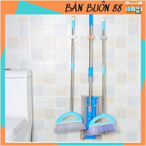Móc dán tường kẹp giữ cây lau nhà Móc treo chổi chịu lực 6kg MS1626