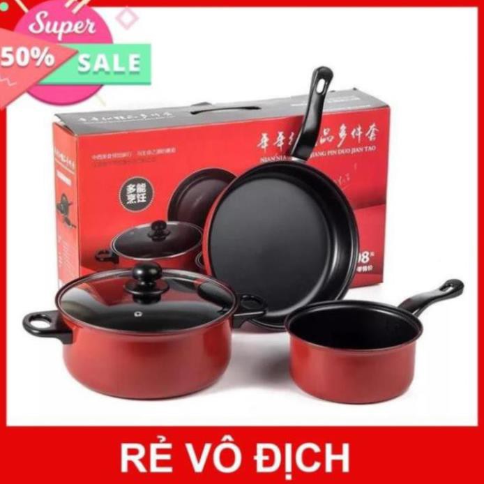 Bộ 2 nồi 1 chảo chống dính 3 cái - dùng được cho bếp từ