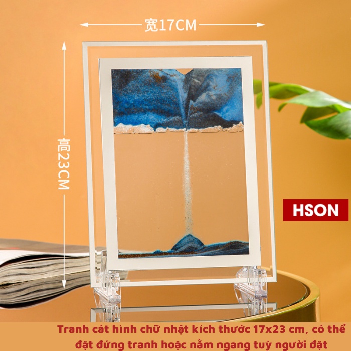 Tranh cát chuyển động 3D, tranh HSON thủy tinh nghệ thuật trang trí để bàn decor làm việc làm quà tặng cao cấp