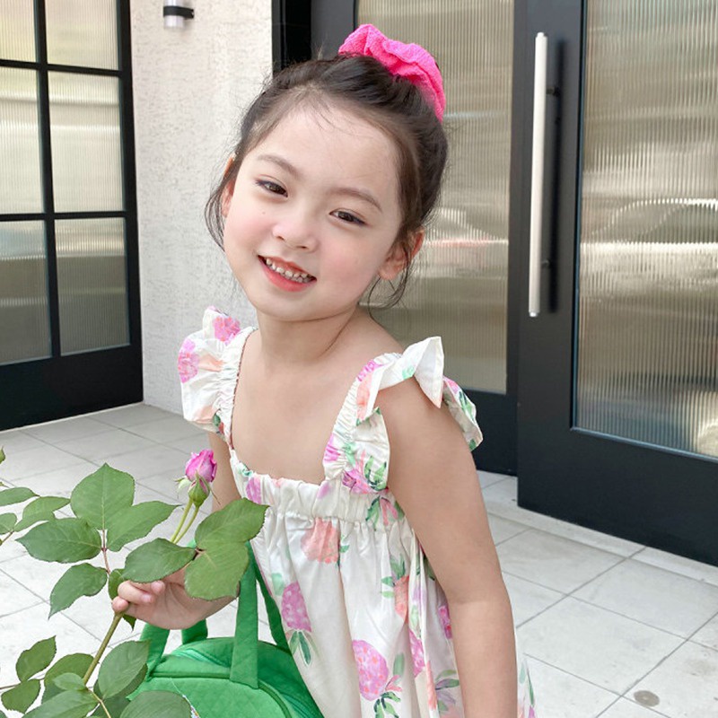 Bộ Áo Liền Quần Hai Dây Phong Cách Thời Trang Mùa Hè Mới Cho Bé Gái