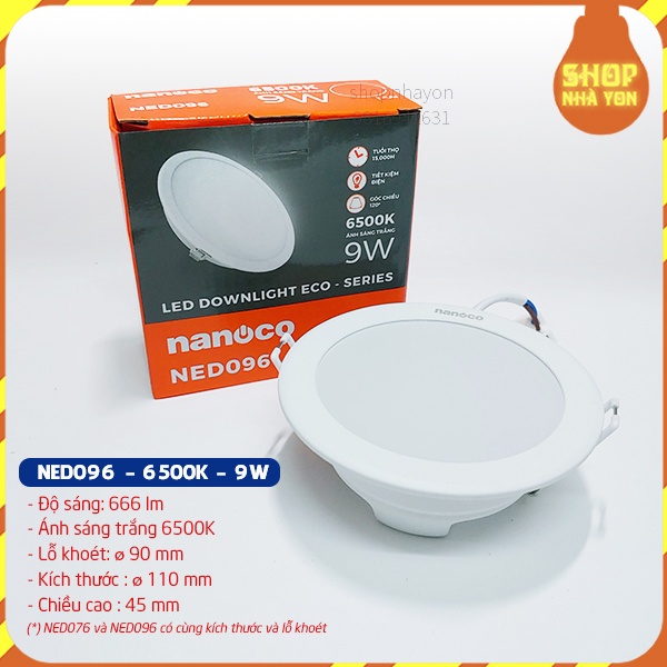 Đèn LED âm trần 9W, 7W, 12W siêu mỏng Panasonic - Nanoco 1 chế độ trắng, 3 chế độ màu bảo hành 2 năm