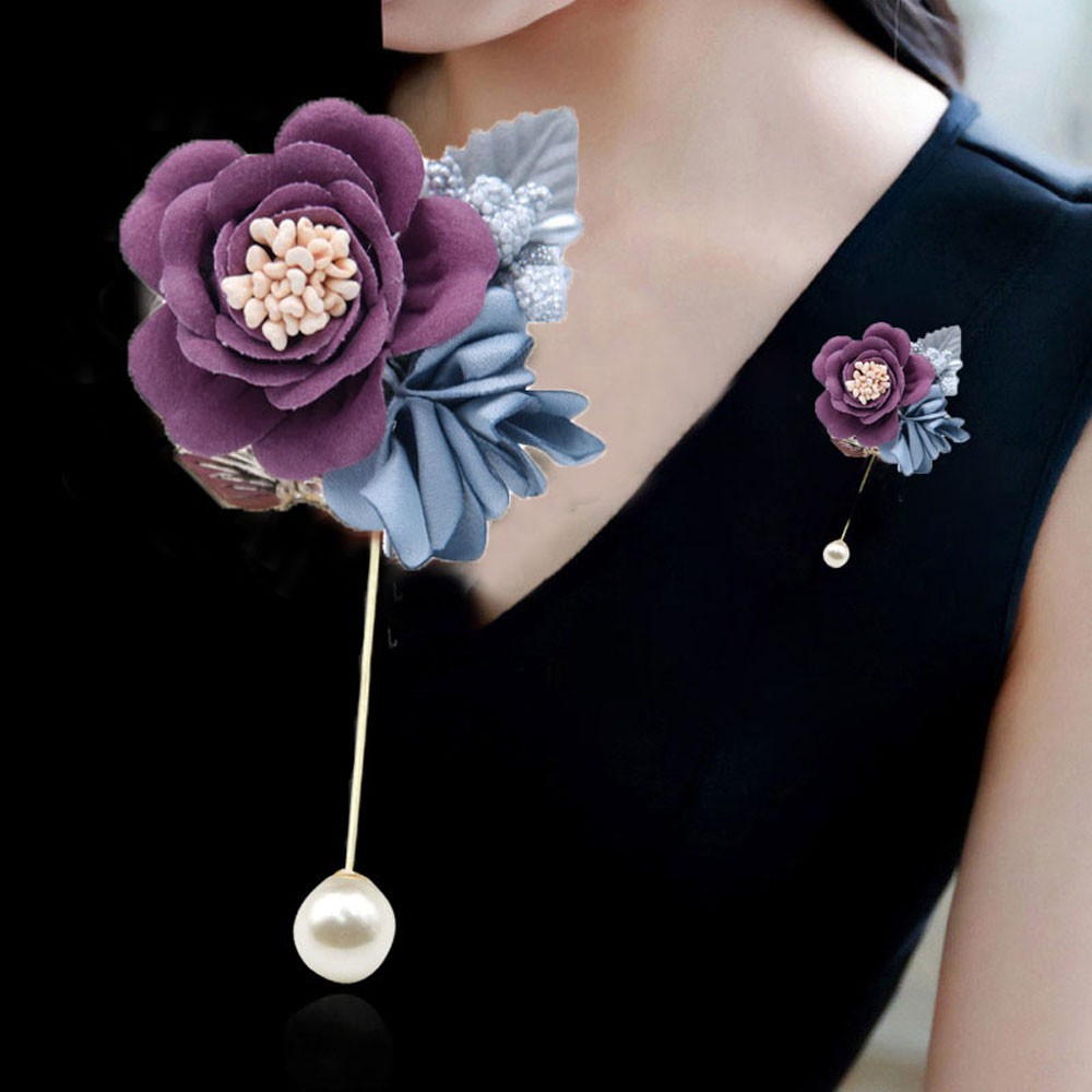 Ghim cài áo đính ngọc trai nhân tạo xinh xắn