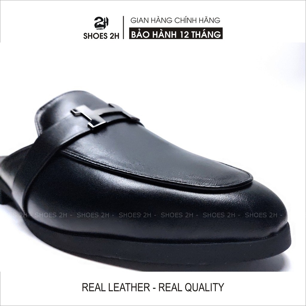Giày sabo sục nam da bò nguyên tấm siêu êm, mềm mại, thoáng mát cho mùa hè SHOES 2H – S004