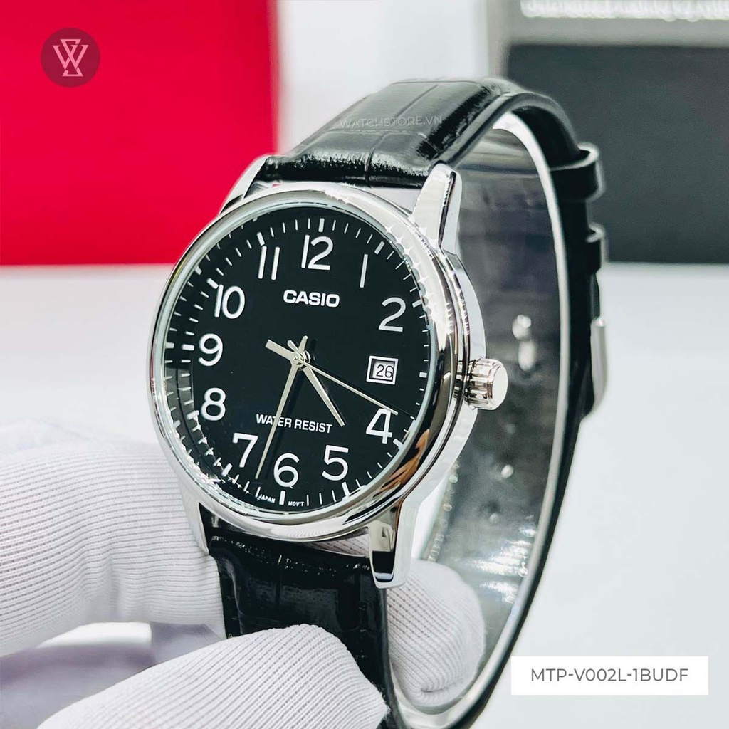 Đồng Hồ Quartz Nam Casio WATCHSTORE MTP-V002L-1BUDF Mặt Kính Khoáng 37mm, Dây Da Phong Cách Cổ Điển, Sang Trọng