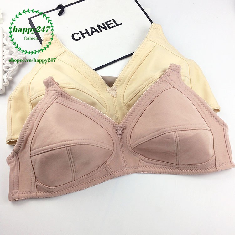 Aó ngực mỏng không gọng không mút AM328 CUP D quả to big size lớn bản to trơn cho người béo mập bầu mặc nhà
