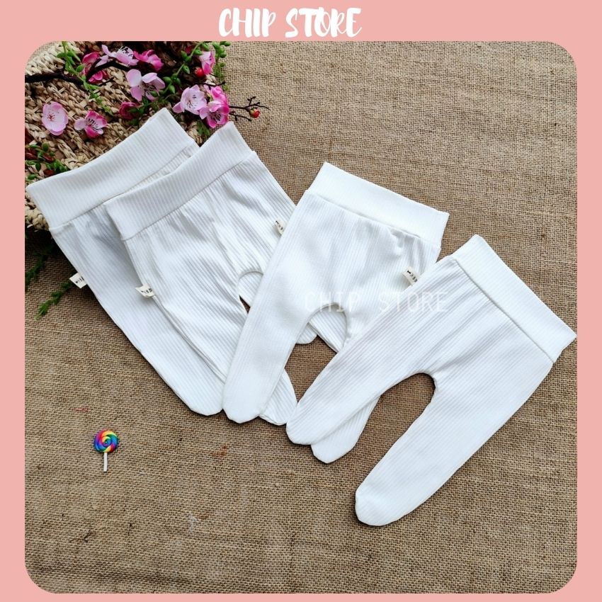 Quần tất cho bé màu trắng trơn chất cotton dày dặn co giãn 4 chiều thoải mái cạp cao ôm lưng cực đẹp CHIP STORE