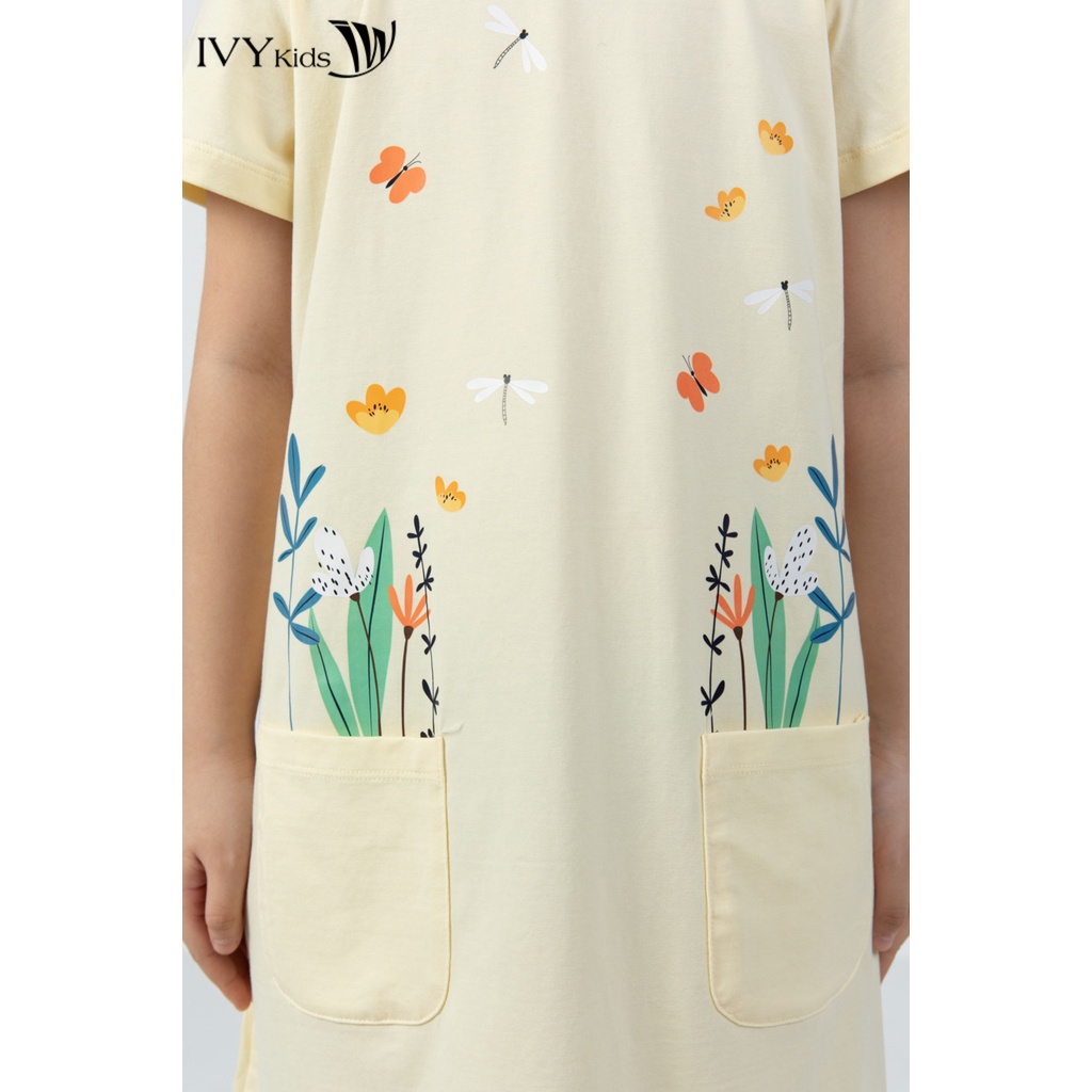 Đầm thun bé gái dáng suông IVY moda MS 42G1323