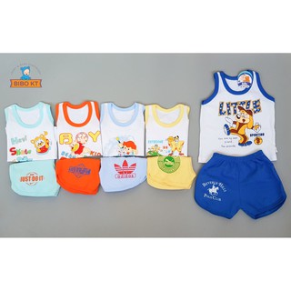 Set 3 bộ 3 lỗ Bibo Cotton 100% mịn đẹp viền màu size 1-3 ( 4-7kg)