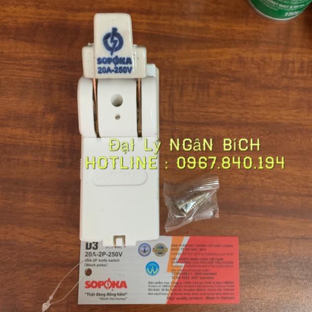 Cầu dao điện cực đúc cầu dao đảo chiều 2 pha 3 pha 20A-60A Sopoka cao cấp