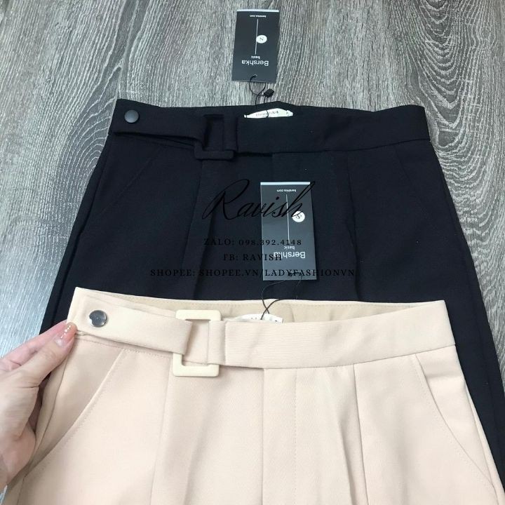 Baggy Công Sở💖𝑭𝑹𝑬𝑬𝑺𝑯𝑰𝑷💖Quần Tây  Cạp Cao Đai Vuông Form Suông Hàng Thiết Kế 2 Màu Không Nhăn Nhàu | BigBuy360 - bigbuy360.vn