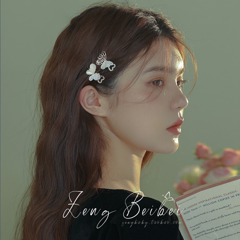 Kẹp Tóc Nữ Đính Đá Opal Phong Cách Hàn Quốc