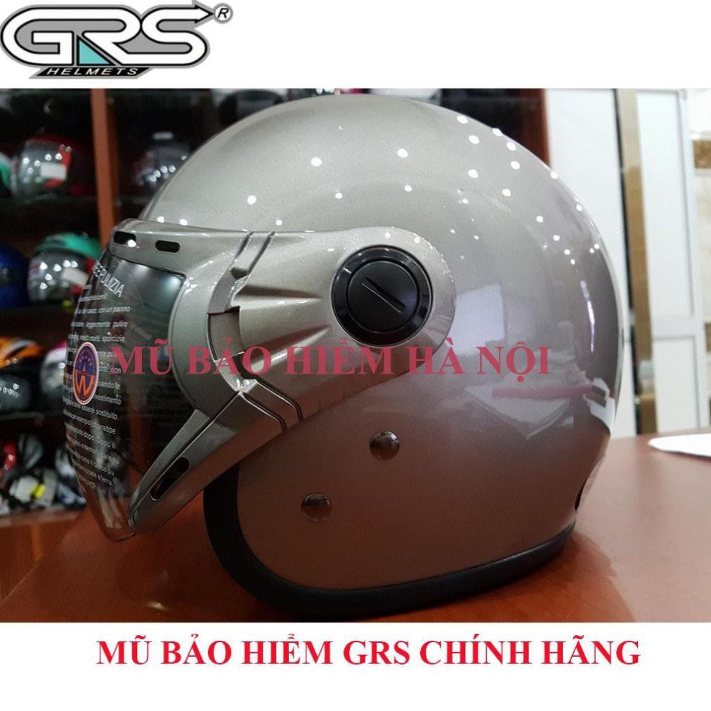 [ SHOPEE ] MŨ BẢO HIỂM 3/4 ĐẦU GRS CHÍNH HÃNG - A368 KÍNH-Vàng