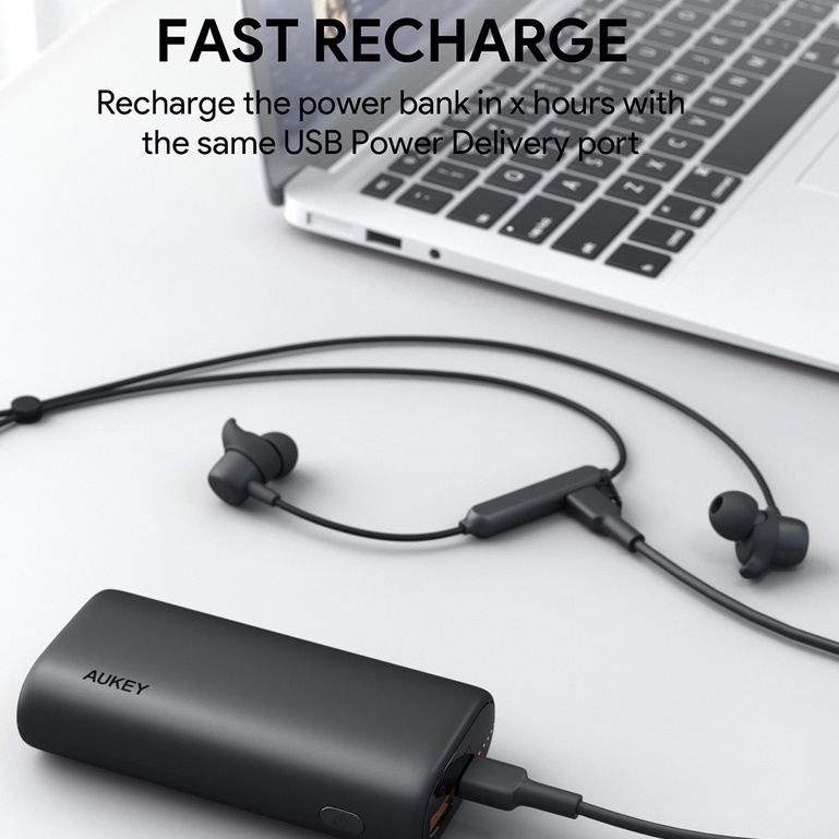 Pin Sạc Dự Phòng 10000mAh AUKEY PB-Y36 Sạc dự phòng PD20W QC3.0 Output Type-C / USB A &amp; Input Type-C hỗ trợ sạc nhanh chống cháy nổ