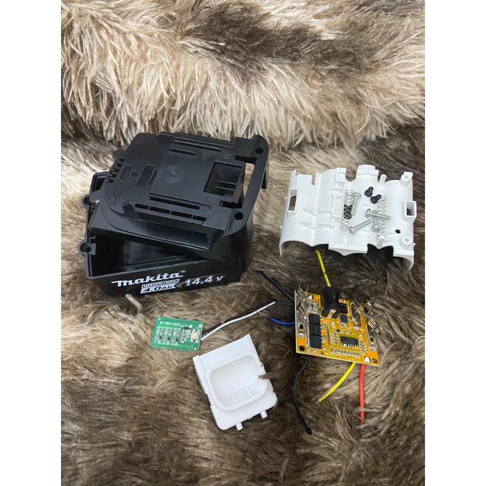 Vỏ Makita 4s 14.4v 8 cell sạc adapter thay thế vỏ zin, có led báo pin
