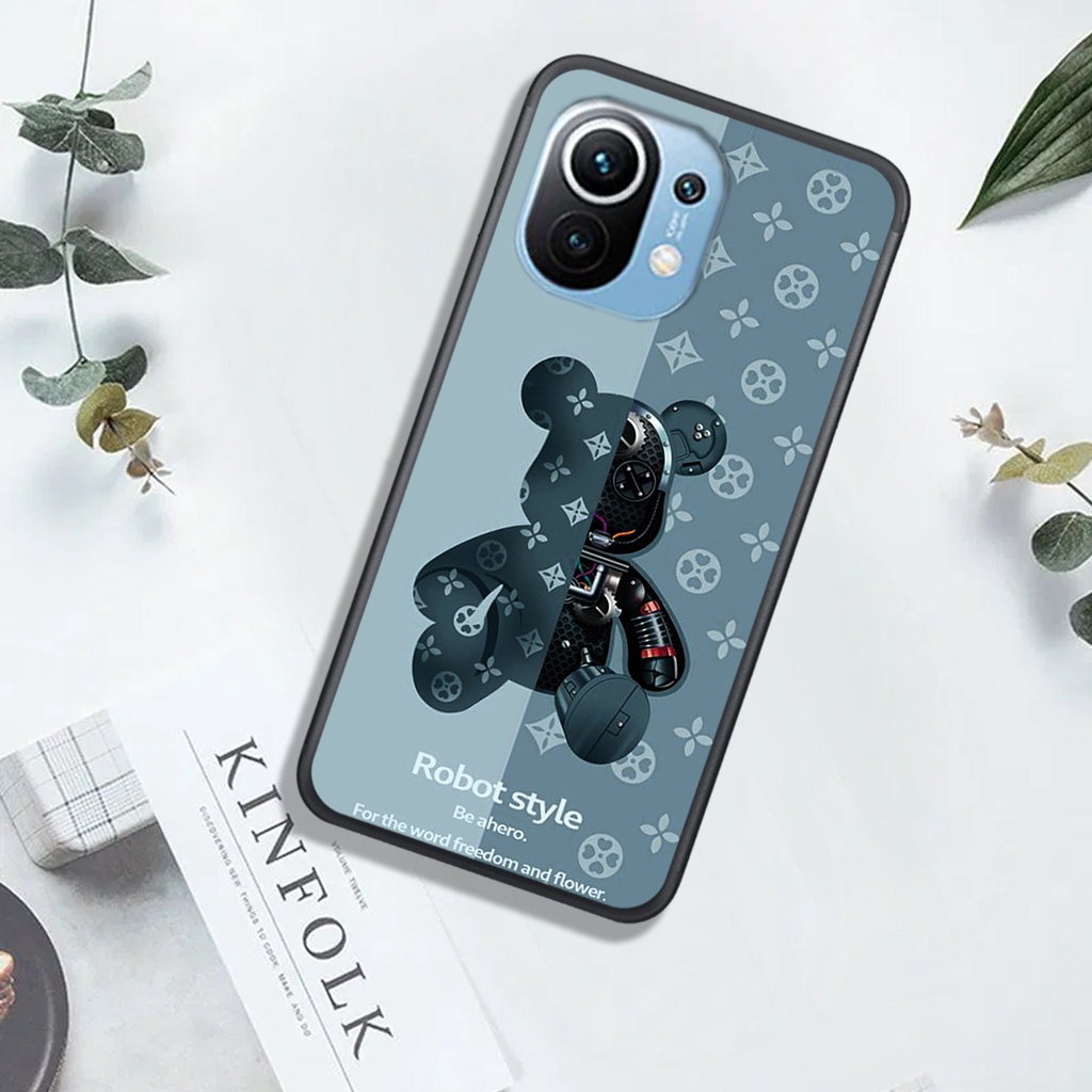 ỐP  XIAOMI MI 11 - MI 11T - MI 11 LITE -  NOTE 11 - NOTE 11 PRO  , In Hình Gấu Robot họa tiết L-V màu sắc cực đẹp.