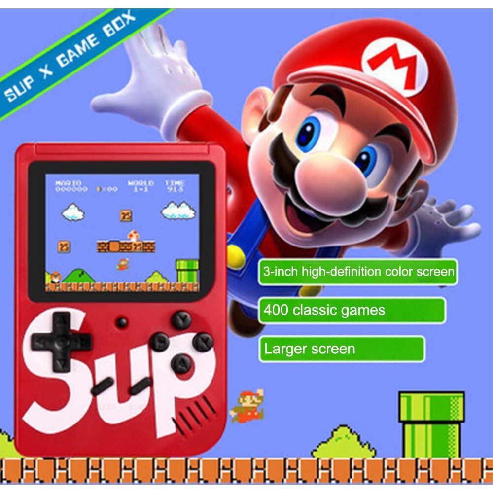 Máy chơi game điện tử cổ điển mini cầm tay 4 nút 400 trong 1 Plus họa tiết SUP giải trí 2 người chơi