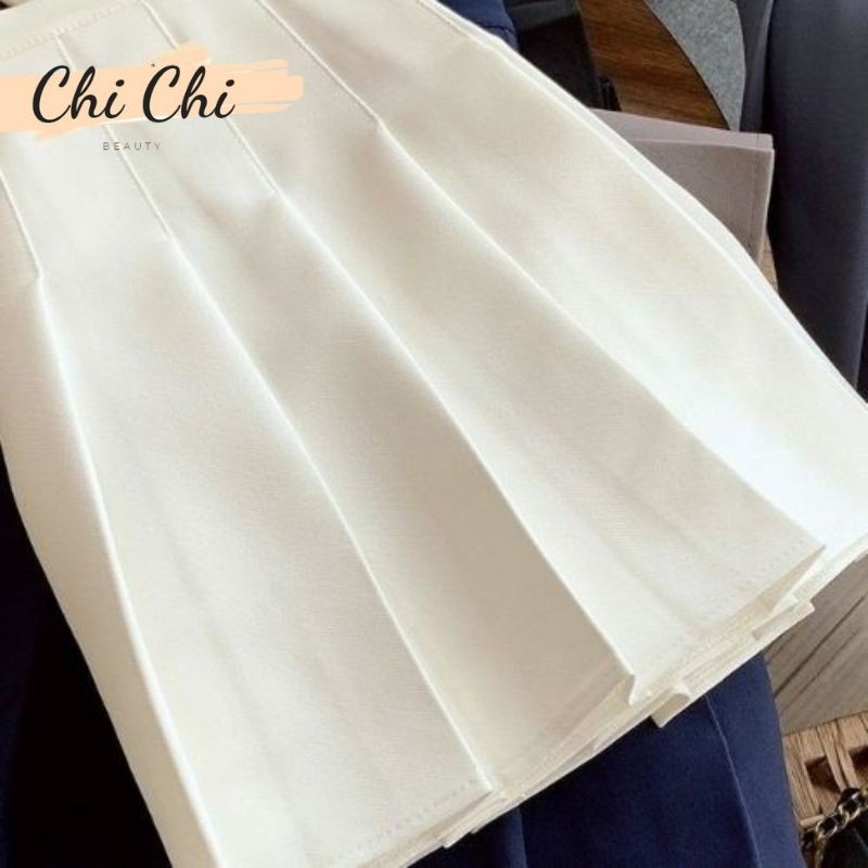 Chân váy xếp ly chữ a ngắn tenis 2 màu trắng đen siêu đẹp VD1 | BigBuy360 - bigbuy360.vn