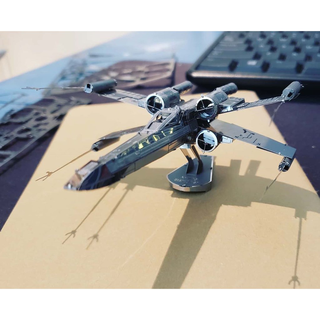 Mô hình 3D kim loại Phi thuyền X-Wing Fighter phim Star Wars, Mô hình lắp ráp 3D thép không gỉ cao cấp - Chưa Lắp