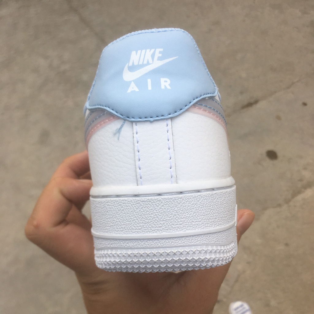 &gt;ẢNH THẬT-HÀNG THẬT&lt; Giày sneaker AF1 trắng vạch tím hồng dành cho nữ