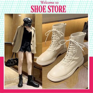 Boot Da Nữ 💖FREESHIP💖 Boot Cao Cổ- Da Bóng Độn Đế Nâng Chiều Cao