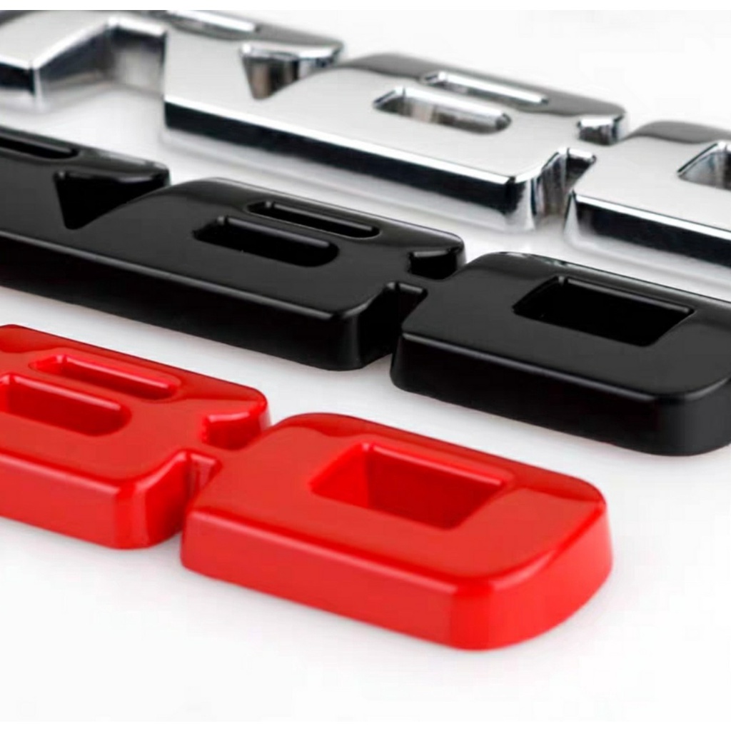 Logo &quot; turbo &quot; bằng kim loại dán trang trí xe hơi