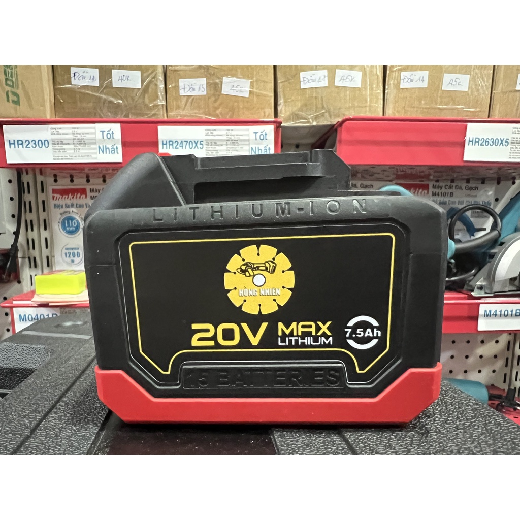 Pin 7.5Ah - 5.0Ah vỏ chống sốc sử dụng được cho chân pin Makita thông dung