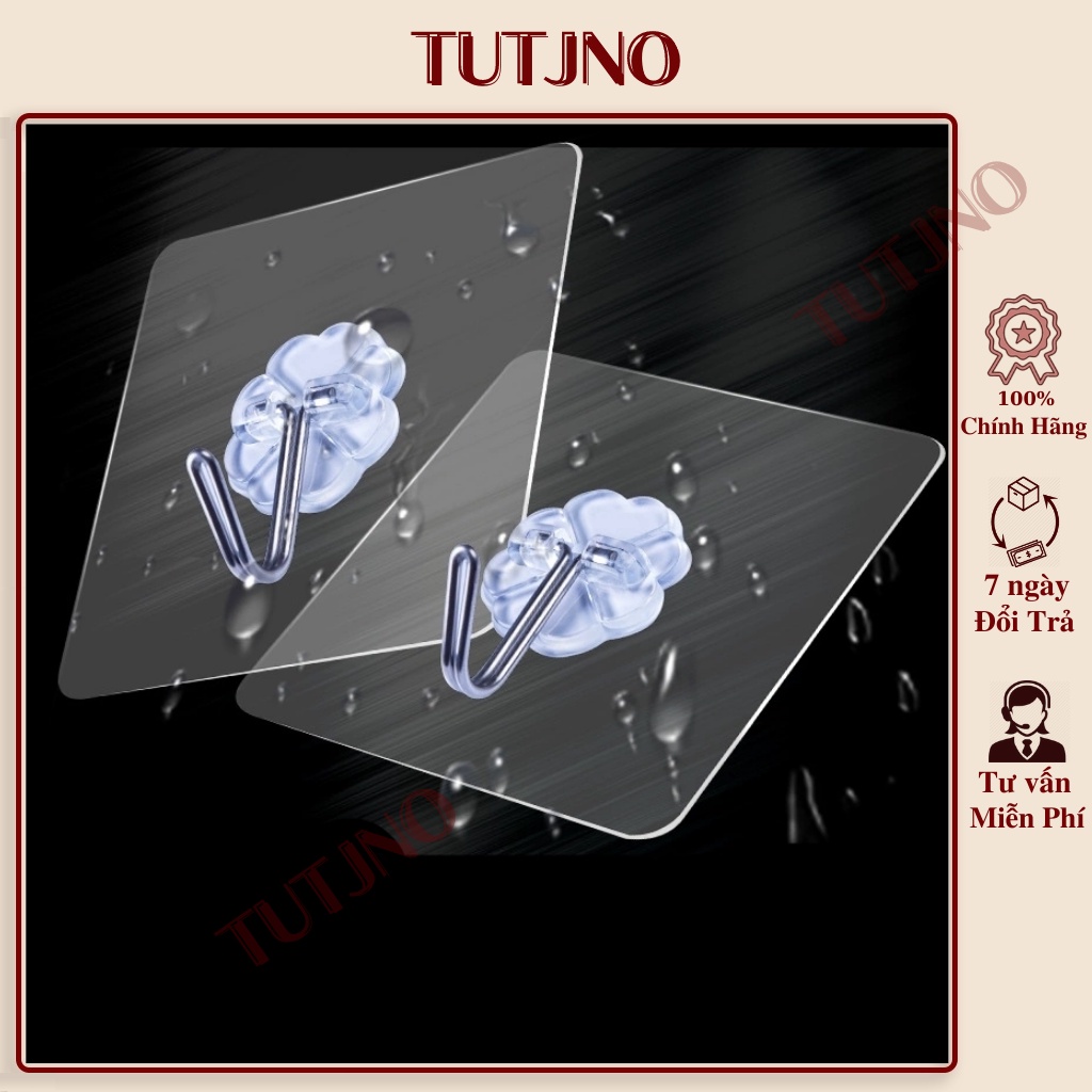 Móc Dán Tường Chịu Lực Trong Suốt Siêu Dính Siêu Chắc Siêu Bền Tutjno