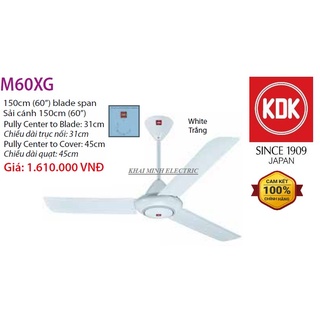 QUẠT TRẦN 3 CÁNH KDK M60XG