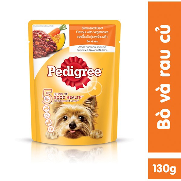 Thức ăn cho chó lớn dạng sốt Pedigree vị bò và rau củ 130g