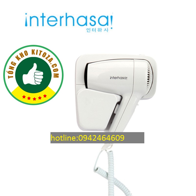 máy sấy tóc Hàn Quốc Intehasa cho khách sạn, resort, nhà hàng, biệt thự (đẹp, sang trọng) treo tường bảo hành 12 tháng
