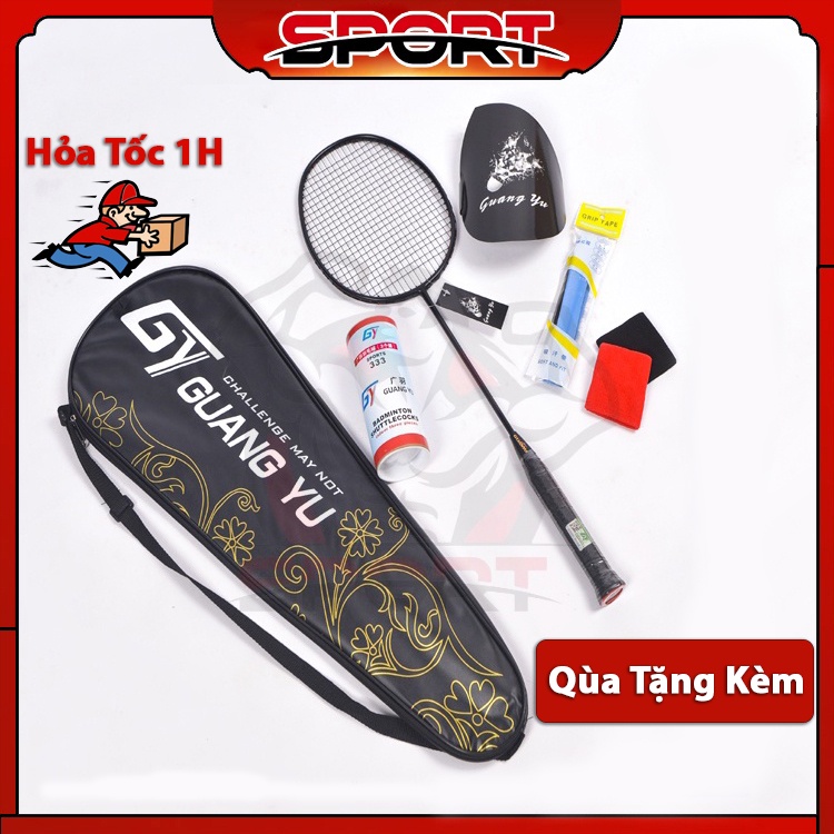Vợt cầu lông xịn, vợt 4U Guangyu, vợt cầu lông khung carbon trợ lực đánh trọng lượng 85g lưới đan sẵn V01