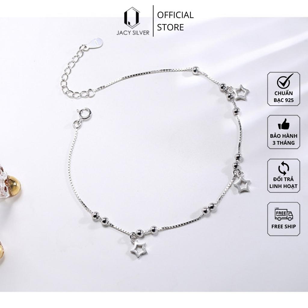 Lắc Chân Bạc 925 Ngôi Sao, Vòng Chân Bạc Ý Cho Nữ Jacy Silver LC1009