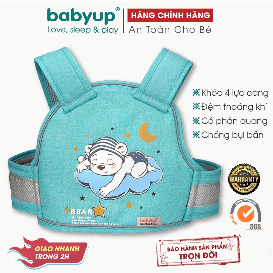 Đai đi xe máy an toàn cho bé từ 1 - 10 tuổi Babyup VBU02, có phản quang, thoáng khí, chắc chắn.