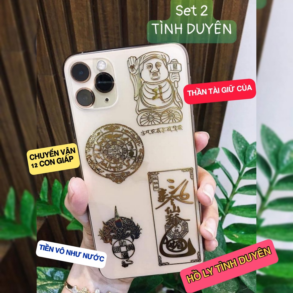 Miếng Dán Điện Thoại Tài Lộc NGŨ LỘ THẦN TÀI Đẹp Lung, Linh Phù Hợp Các Loại Điện Thoại, Laptop, Bỏ Ví