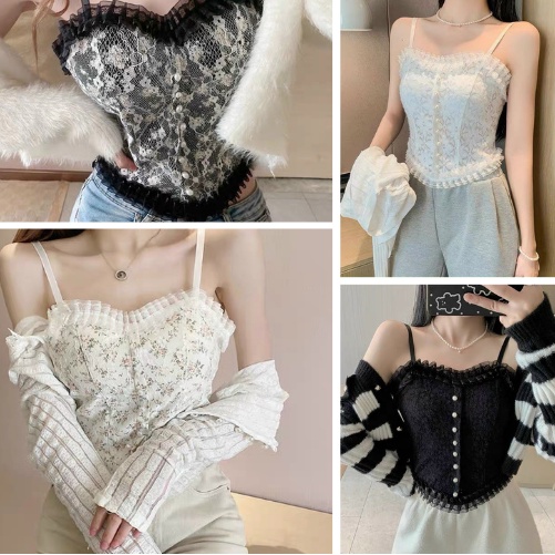 Áo bra ren 2 dây có mút ngực, áo bra ren khuy ngọc 4 mẫu lựa chọn hàng Quảng Châu [ảnh thật ở cuối]