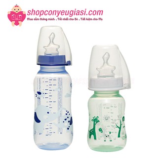 Bình sữa nip cổ thường trendy 125ml/250ml núm ti silicon chỉnh nha, chống sặc - made in germany