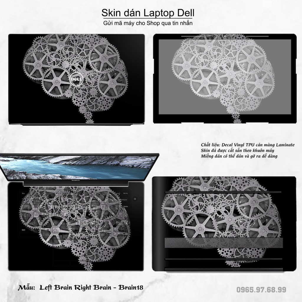 Skin dán Laptop Dell in hình Left Brain Right Brain (inbox mã máy cho Shop)