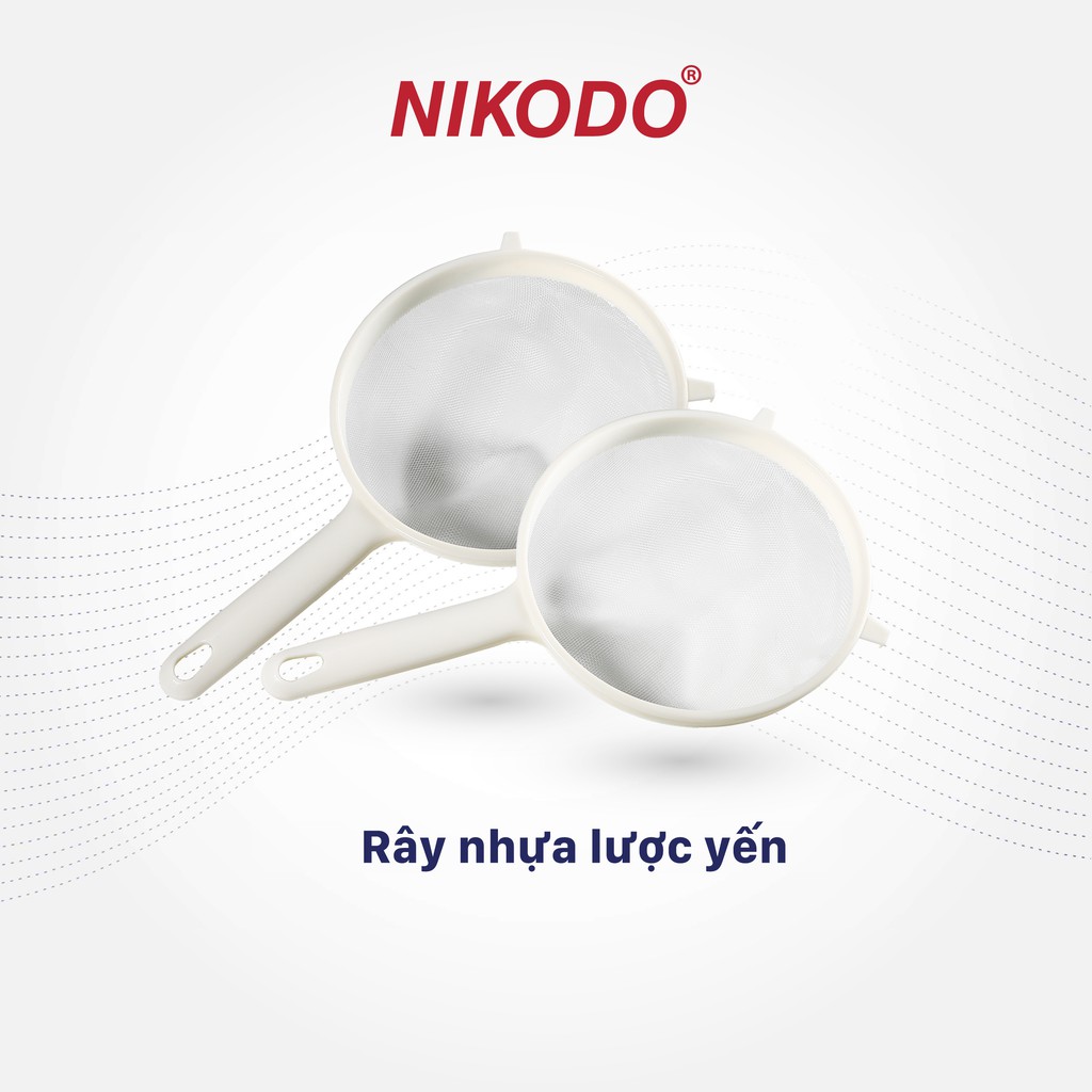 Rây nhựa Nikodo lọc yến, nấm, lá trà, bột, thức ăn, có tay cầm tiện lợi, lưới nhựa mềm dẻo, mắt lưới khít nhỏ