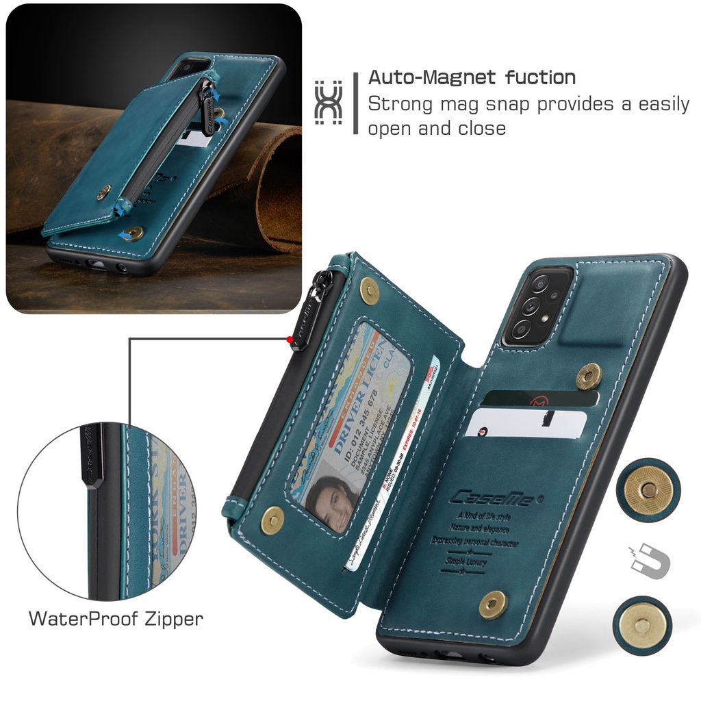 Ốp Điện Thoại Da Kèm Ngăn Đựng Thẻ Khóa Từ Tính Cho Samsung A72 A52 A71 A51 4G Samsung Note 20 Ultra Note 10 Pro Note 9 Samsung A21S