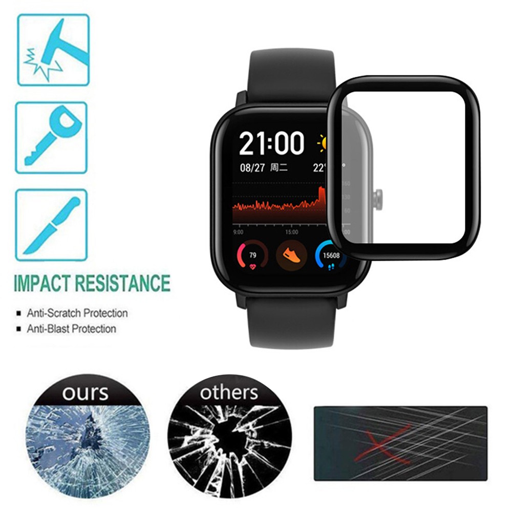 Lớp phủ phim bảo vệ toàn diện trong suốt viền cong 3D cho đồng hồ Amazfit GTS/ màn hình LCD