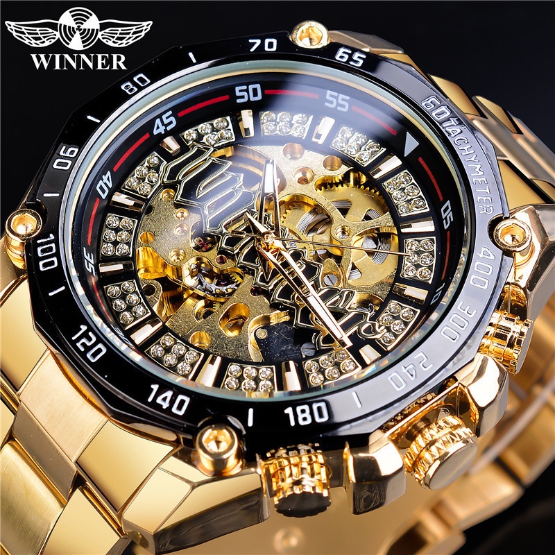 Đồng Hồ Cơ Tự Động Winner Chất Liệu Thép Không Gỉ Sang Trọng