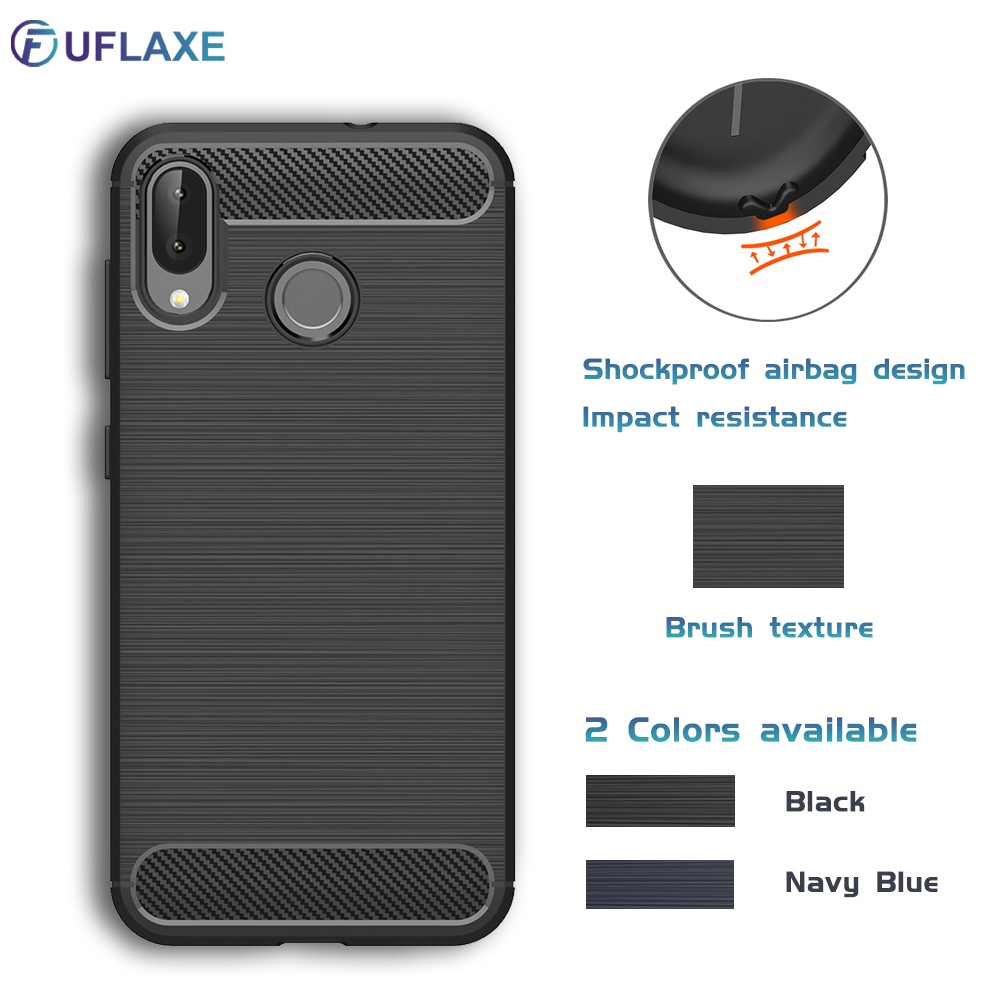 Ốp điện thoại UFLAXE cho Asus Zenfone Max Pro M1 ZB601KL ZB602KL chất liệu silicon sợi carbon chống sốc