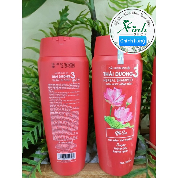 SALE SỐC DẦU GỘI THÁI DƯƠNG 3 HƯƠNG HOA SEN 200ML CHAI TIỆN DỤNG nhỏ gọn HÀNG NGUYÊN TEM SAO THÁI DƯƠNG