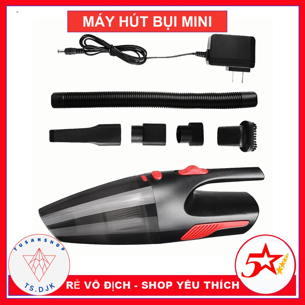 [ MÁY SẠC PIN ] Máy hút bụi xe hơi, Máy hút bụi cầm tay mini điện áp 12V cho ô tô cực khoẻ Đủ 6 món