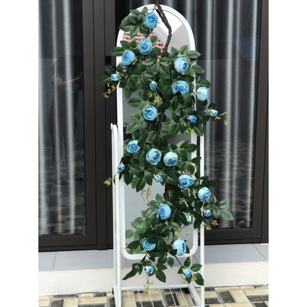 Dây Hoa Hồng trà Dây Leo Cổ Dài 1m7  - Hoa Gỉa , Dây Hoa Trang Trí.