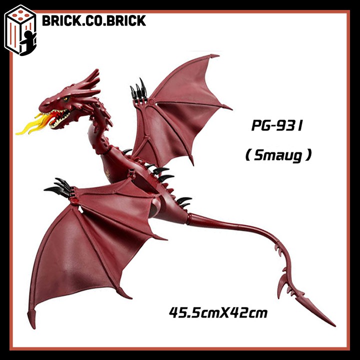 Rồng Smaug Dragon  trong phim The Hobbit - mô hình đồ chơi non lego rồng - PG931