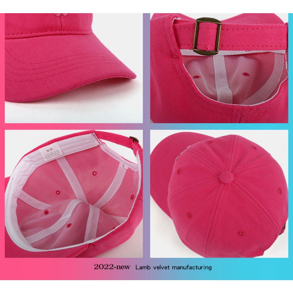 Mũ Lưỡi Trai Che Nắng Chất Liệu Mềm Mại Họa Tiết Chú Gấu Và Dâu Tây Đáng Yêu Thời Trang Mùa Hè Cho Nữ