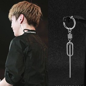 Khuyên tai Wanna One Kang Daniel tròn vuông thẳng bông tai trang sức phụ kiện nam nữ phong cách hàn quốc