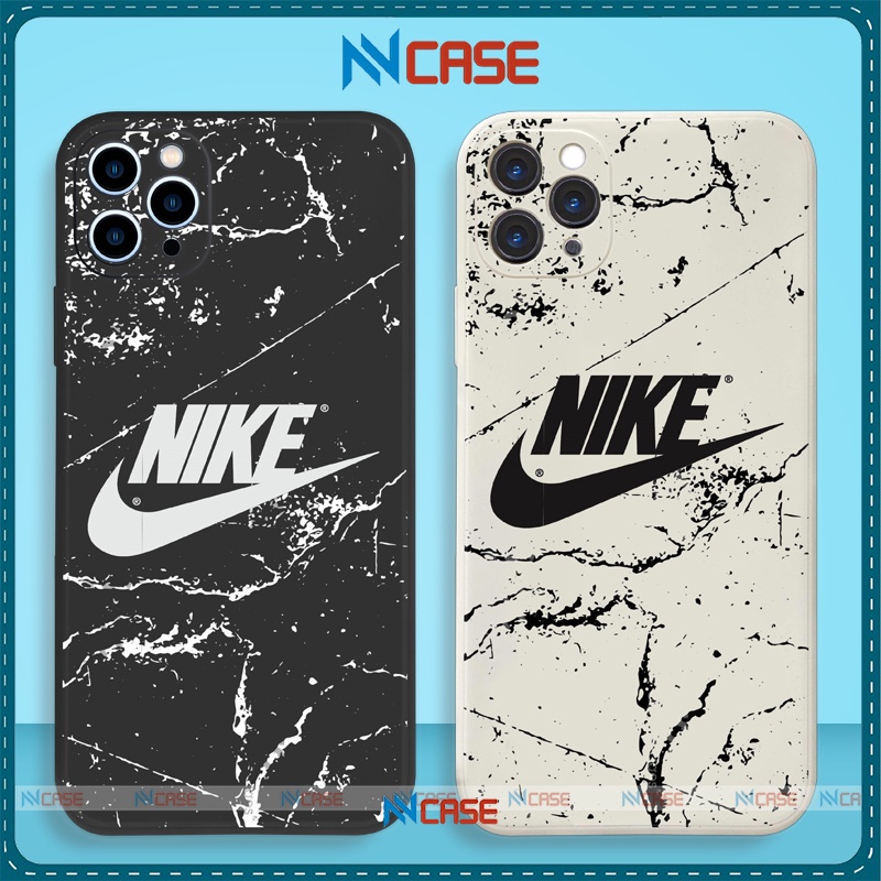 Ốp lưng iPhone Nike cạnh viền vuông silicon mềm dẻo bảo vệ camera cho iphone 6/6s/7/8/X/XS/Xr/11/12/13 Pro Plus Max
