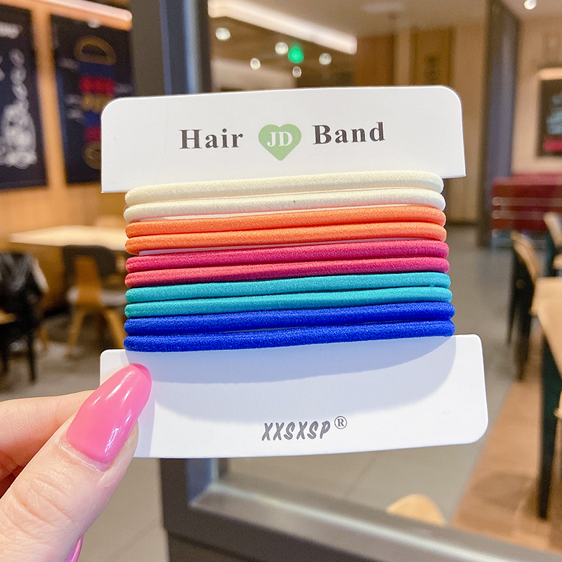 Dây Buộc Tóc Co Giãn Màu Trơn Đơn Giản Phong Cách Hàn Quốc Cho Nữ
